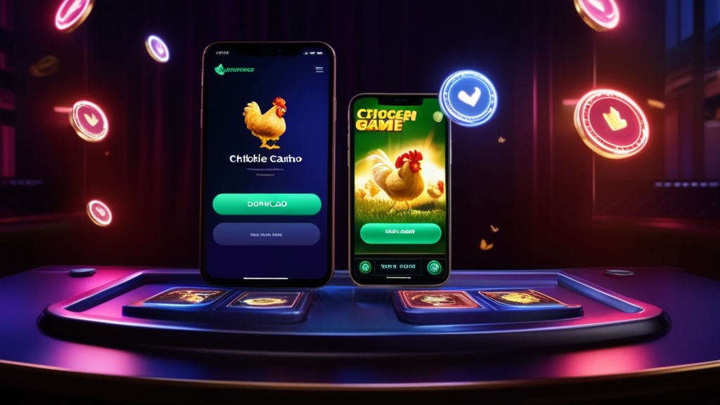 Telefono con schermata di download e interfaccia casino scura