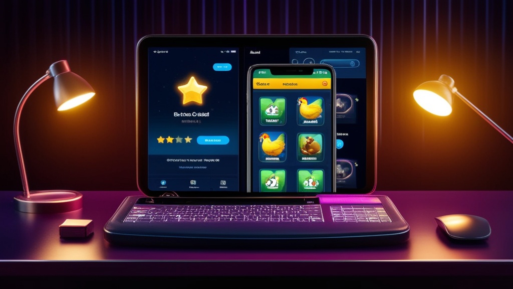 Schermata recensioni utente su app gioco in atmosfera casino scura