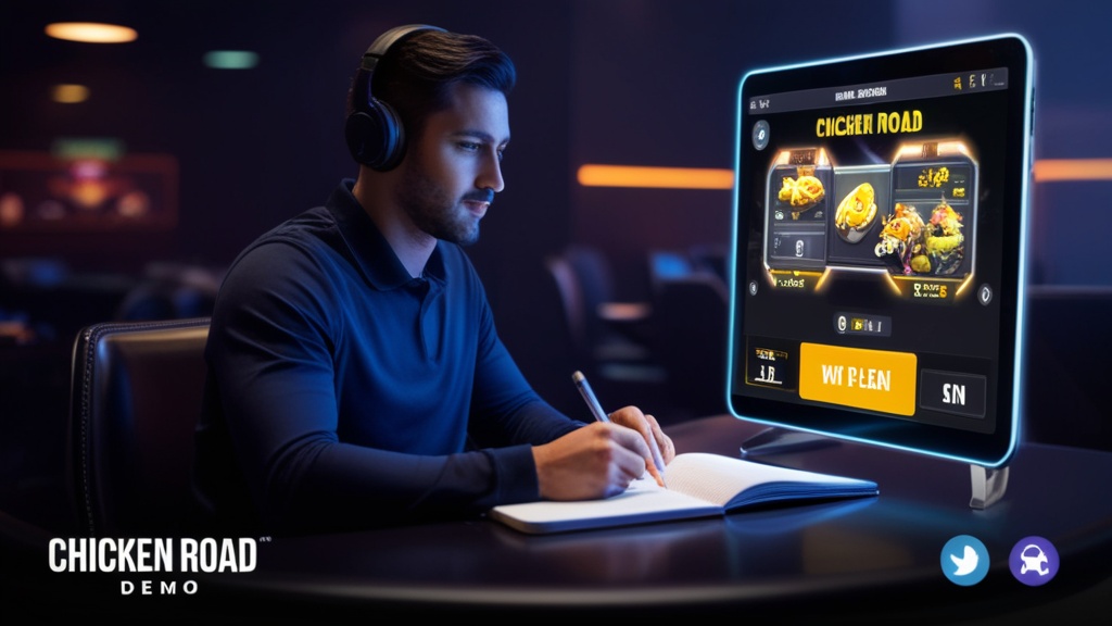 Giocatore che usa la demo di Chicken Road come routine di apprendimento