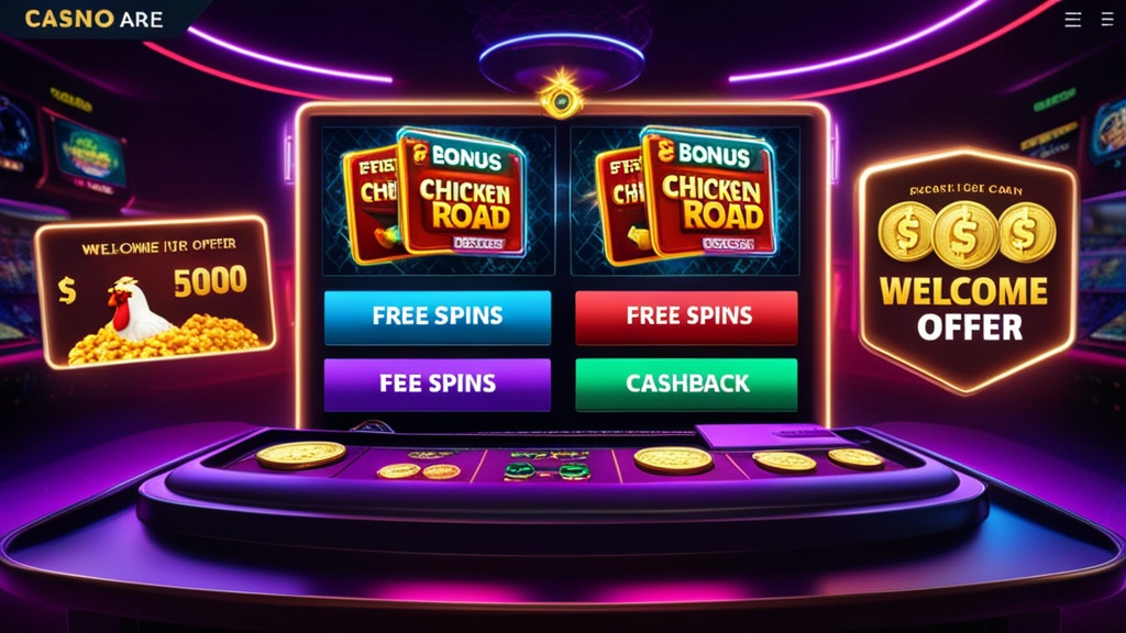 Schermata con diverse tipologie di bonus collegate a Chicken Road